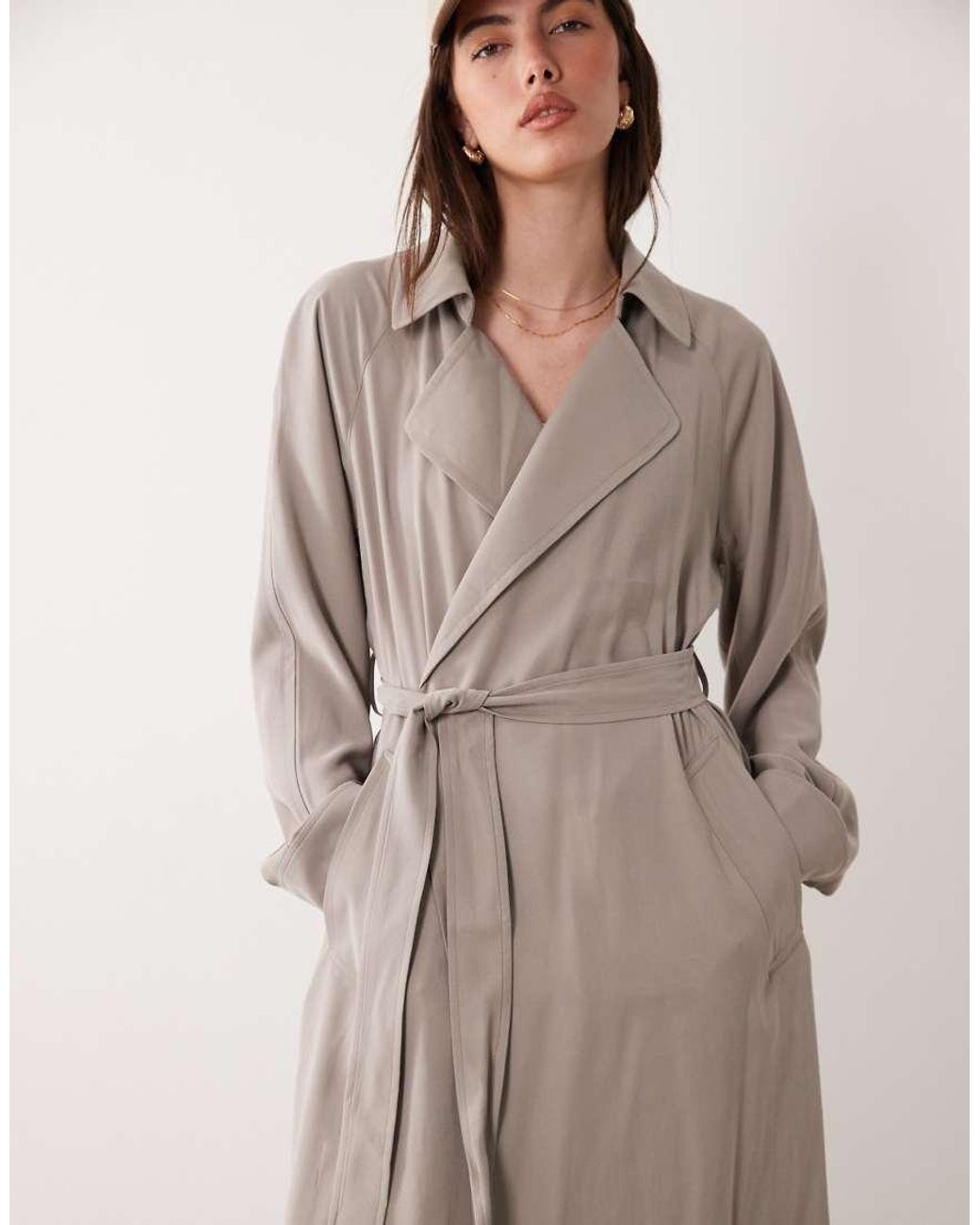 ASOS Blue Soft Longline Trench