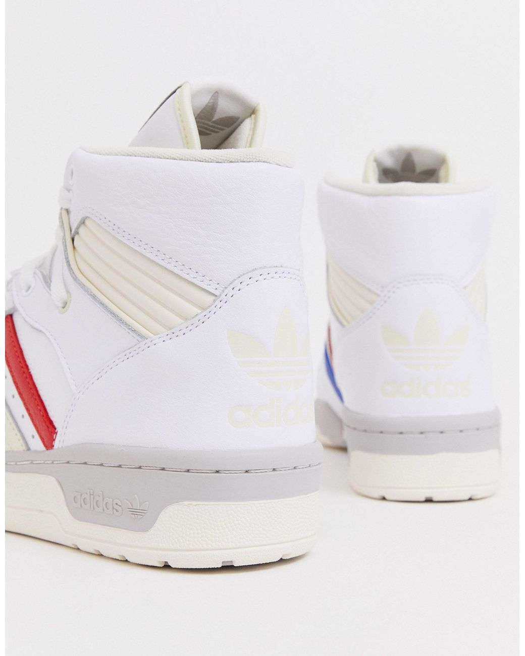 adidas Originals Rivalry Hi Top Trainers With Tricolour Stripe in White for Men Lyst