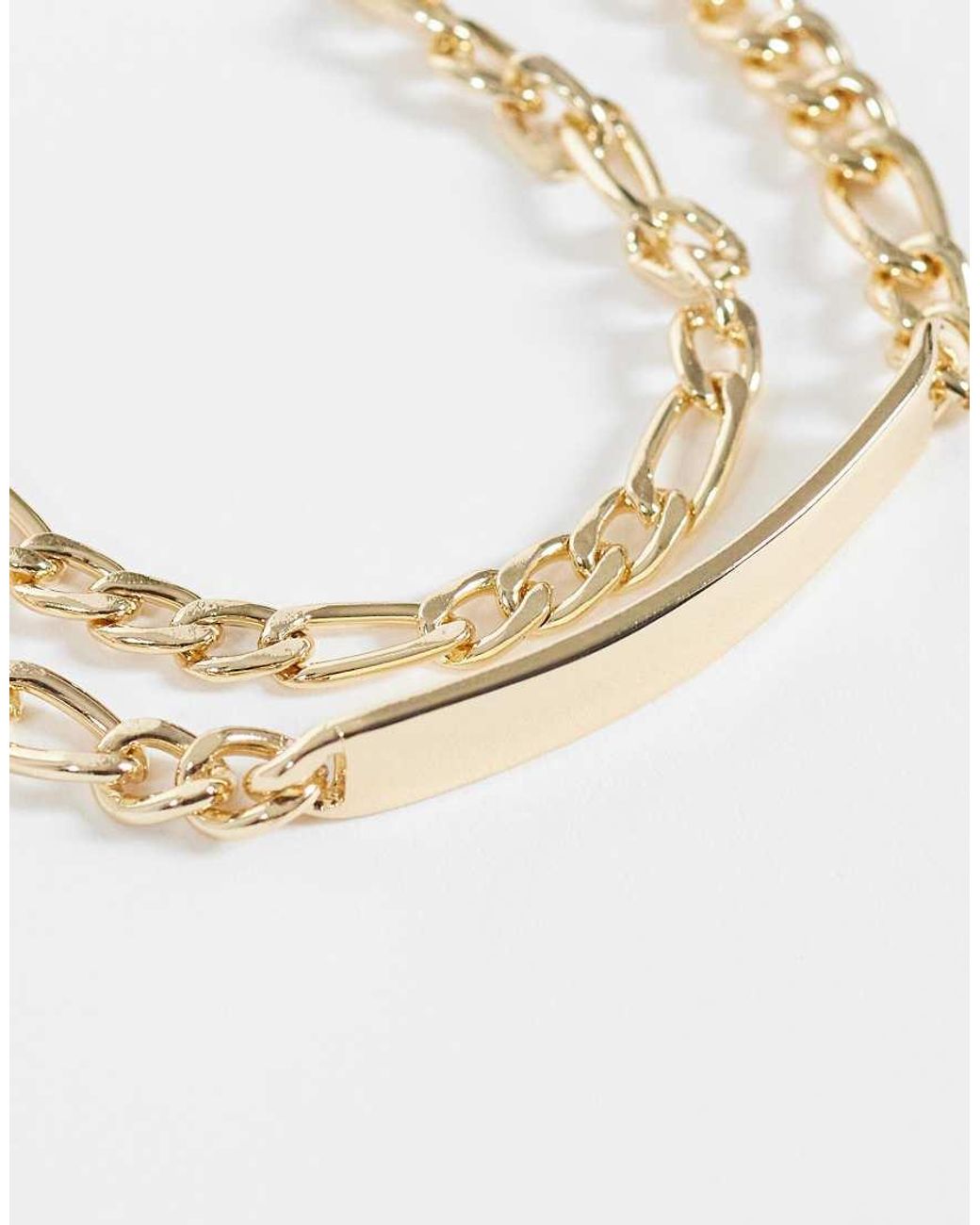 Jack & Jones White 2 Pack Plated Chain Bracelets for men