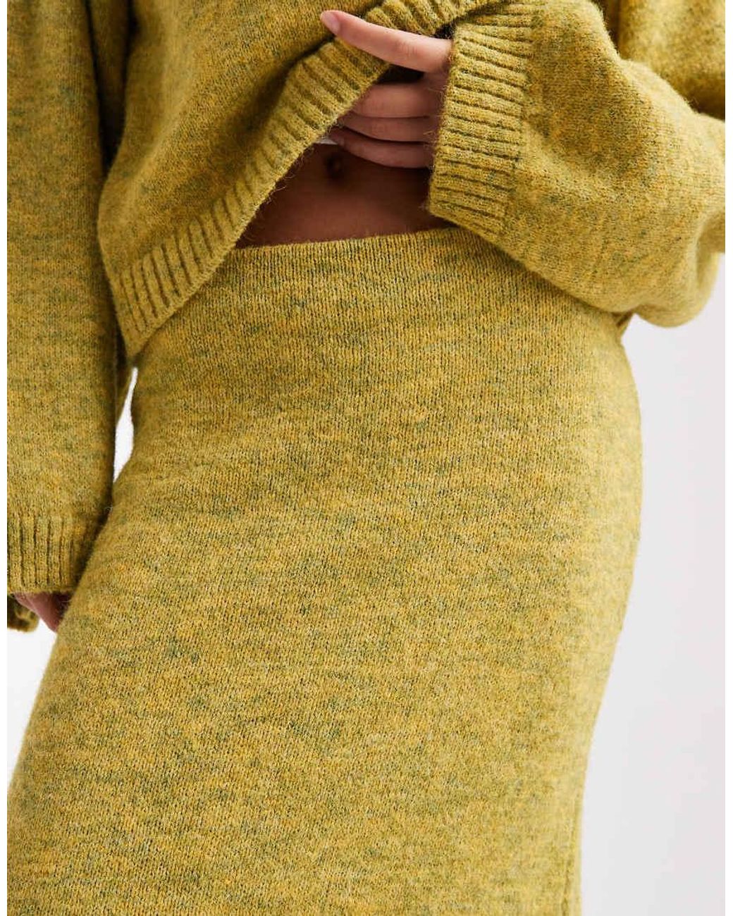 ASOS Metallic Knitted Maxi Skirt Co-ord With Wool