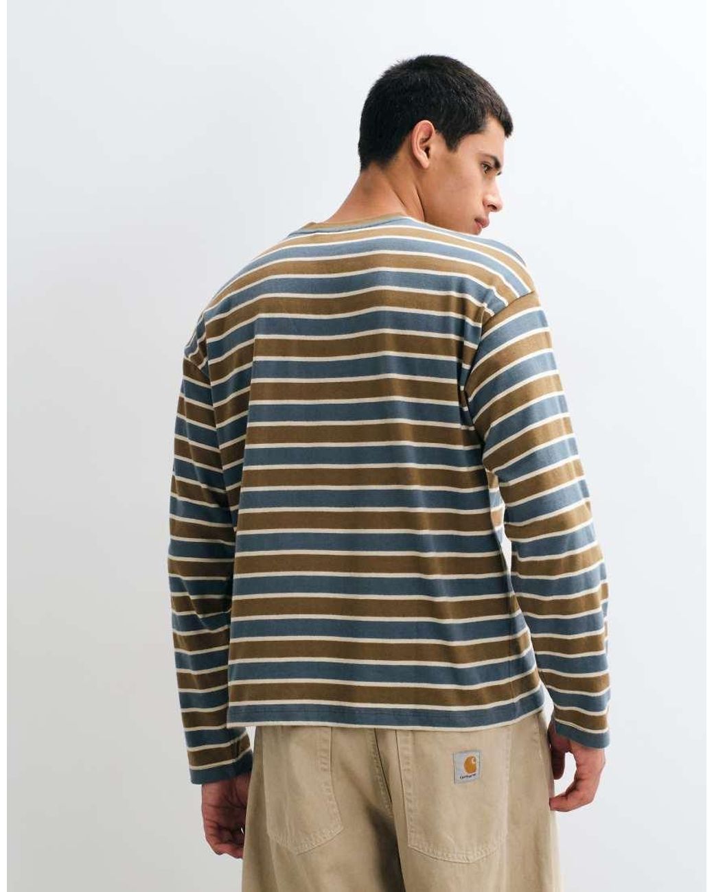 Blend Multicolor Long Sleeve Stripe T-shirt for men
