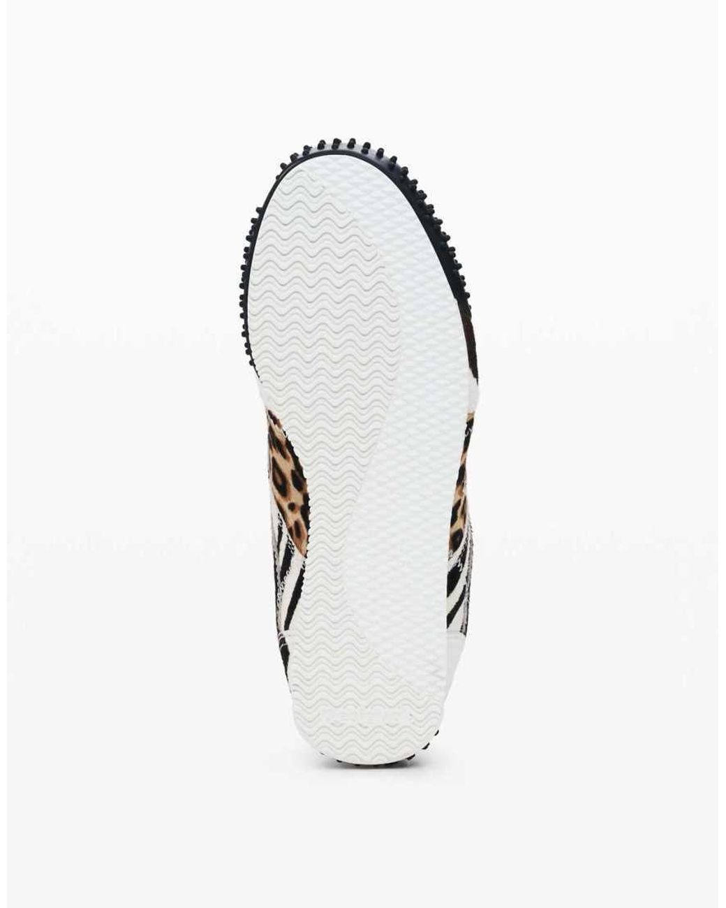 Desigual White Patchwork Animal Print Sneakers