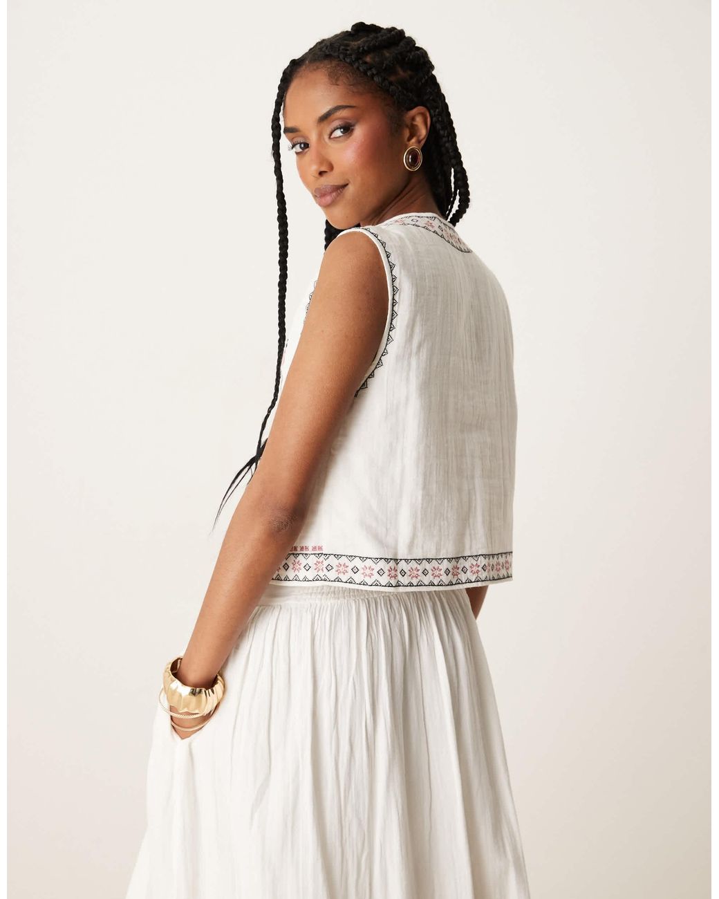 Threadbare Natural – gewebte weste aus baumwolle