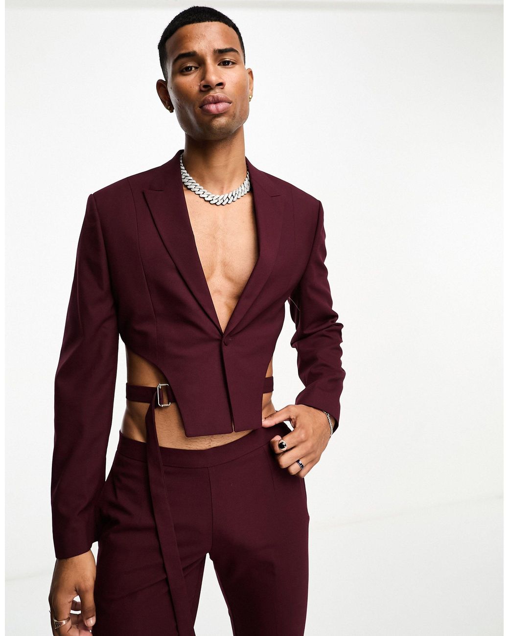 Crop top jacket suit deals