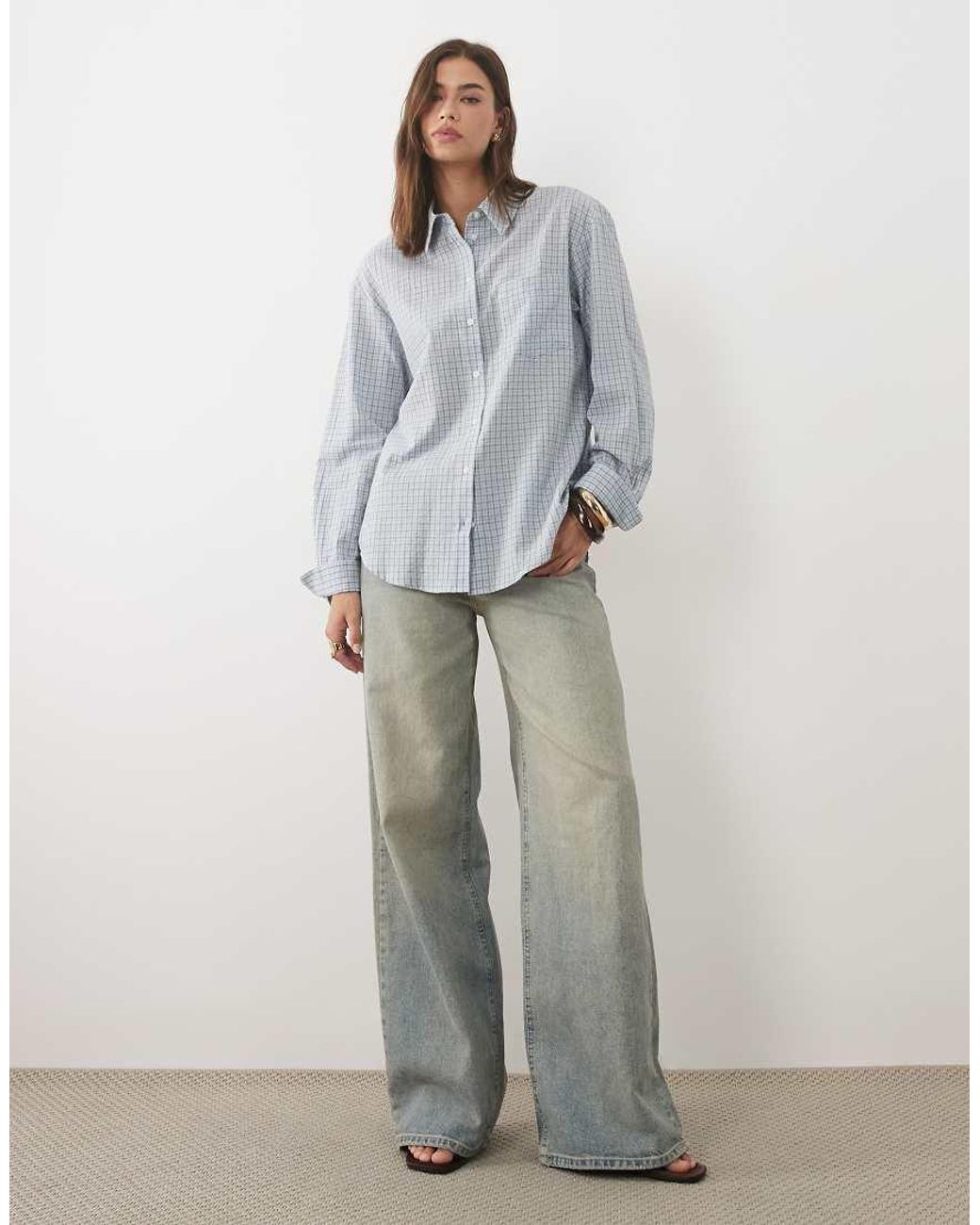 Mango Gray Oversized Shirt