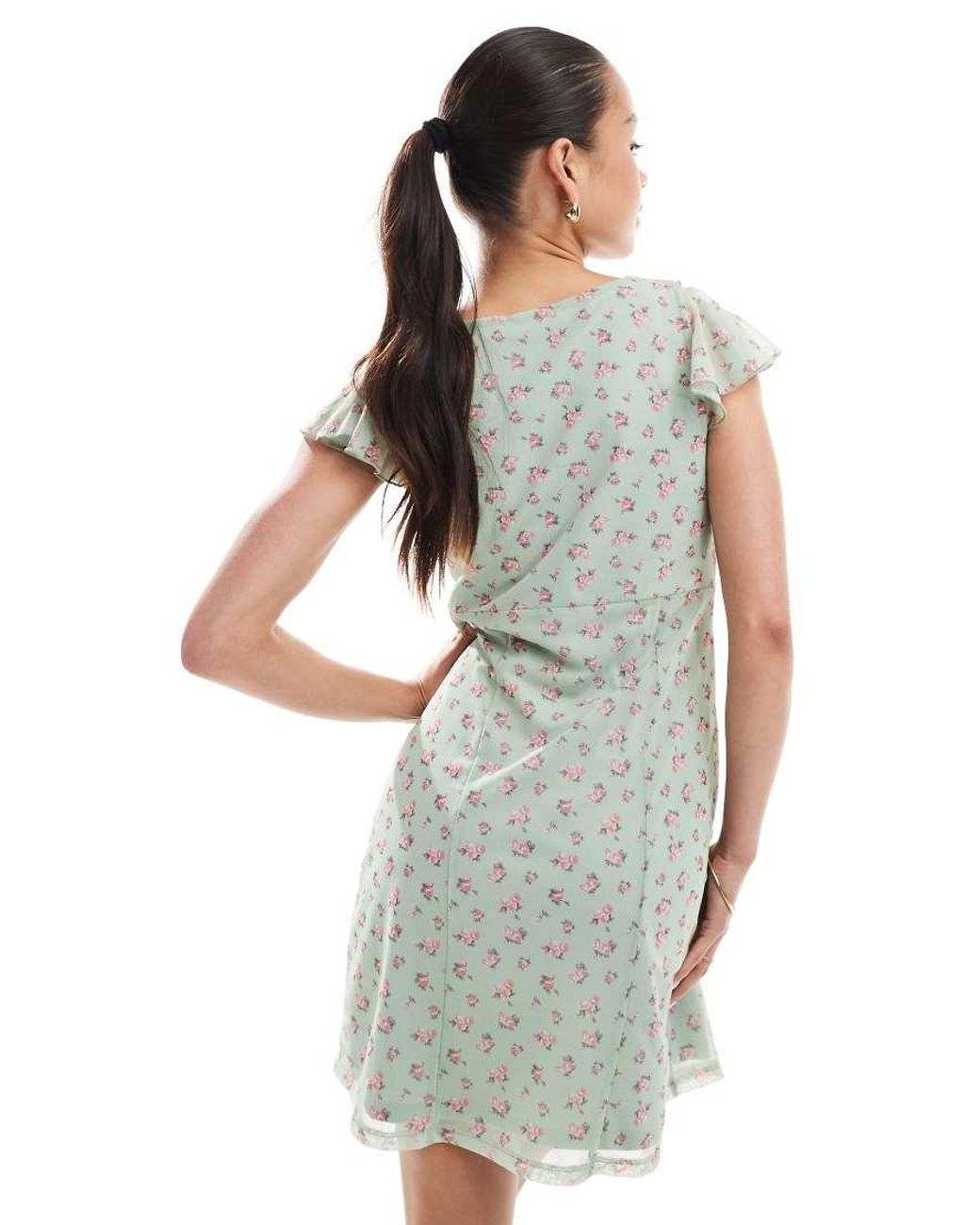 New Look White Frill Neck Mesh Mini Dress