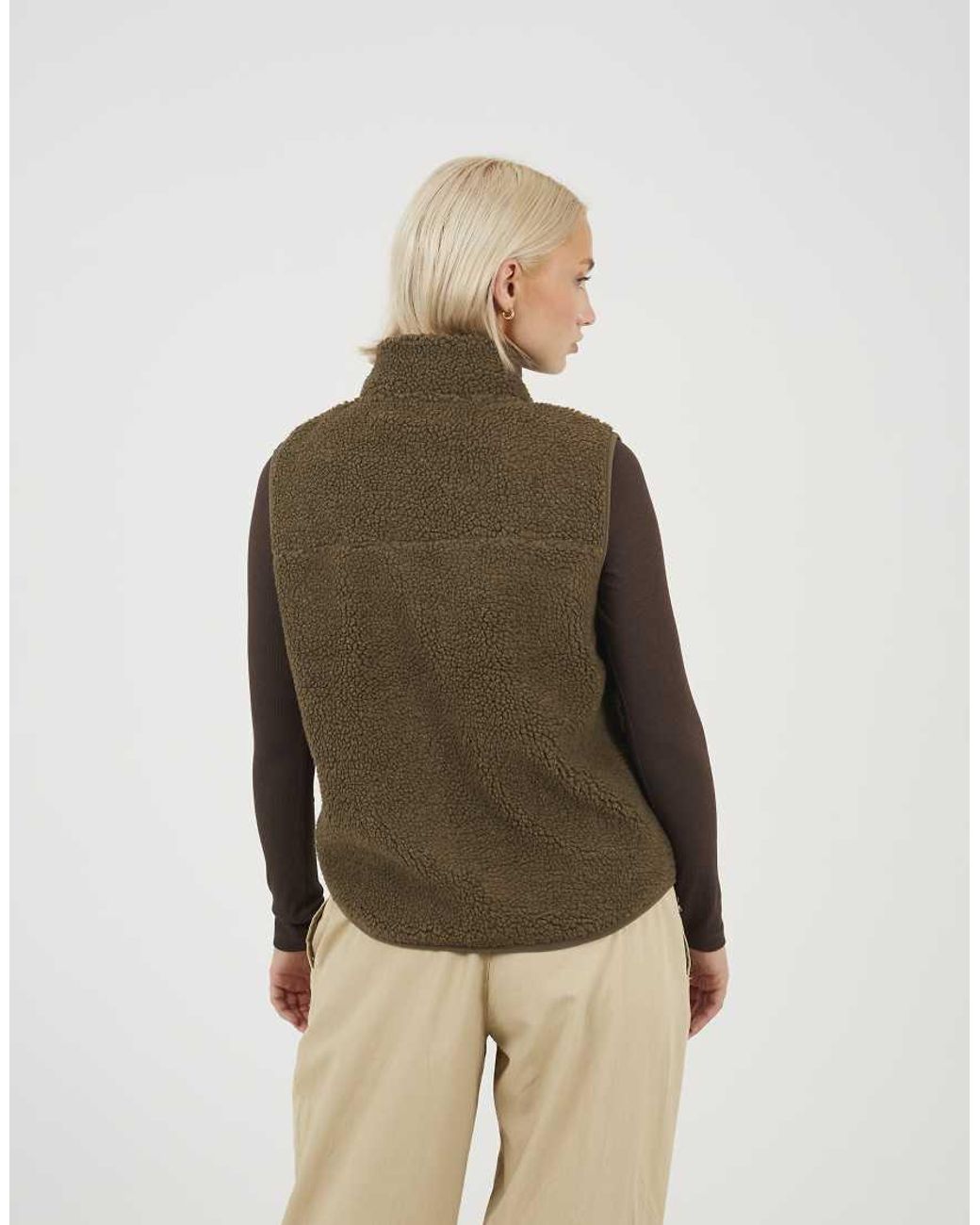 Brave Soul Natural Zip Through Fleece Gilet