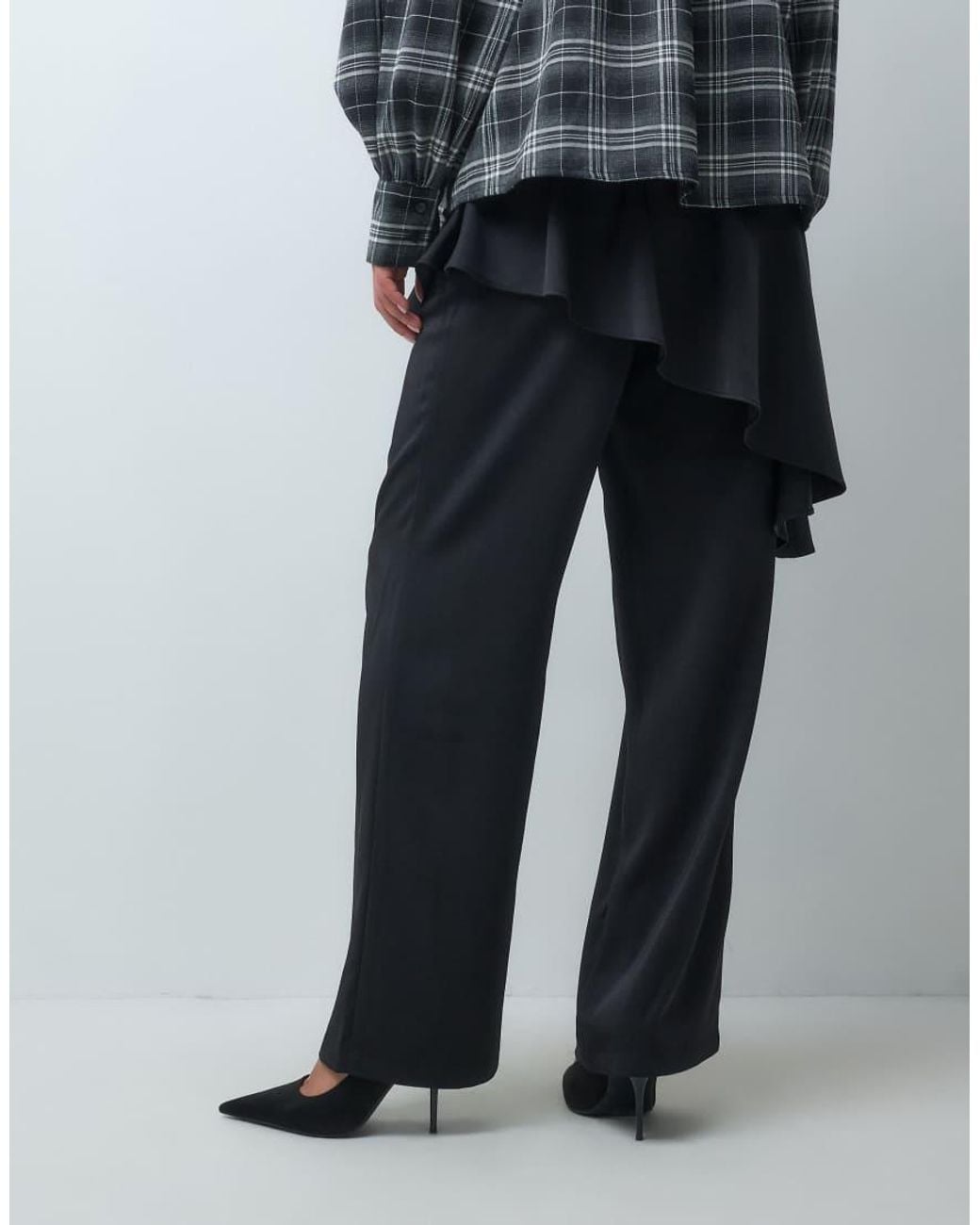 Iyal Blue Mini Skirt Detail Straight Leg Trousers Co-ord