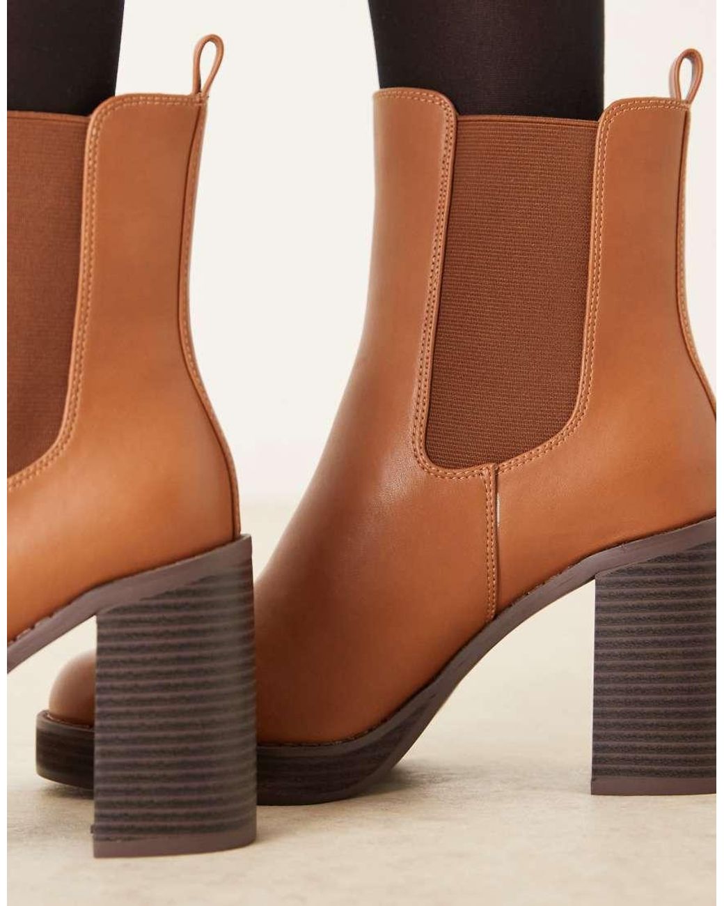 ASOS Brown Evelyn Platform Heeled Ankle Boots