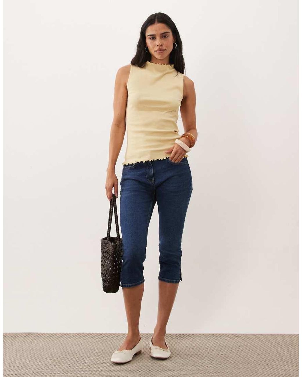 ARKET Blue Jersey Rib Tank Top