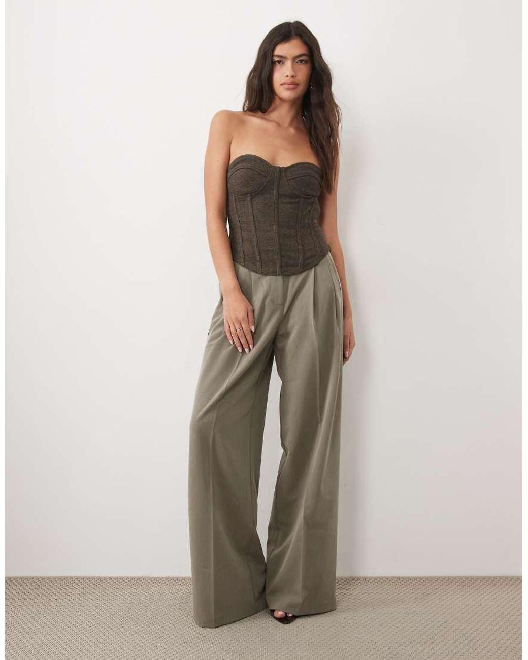 ASOS Green Mix & Match Brushed Bandeau Corset Top
