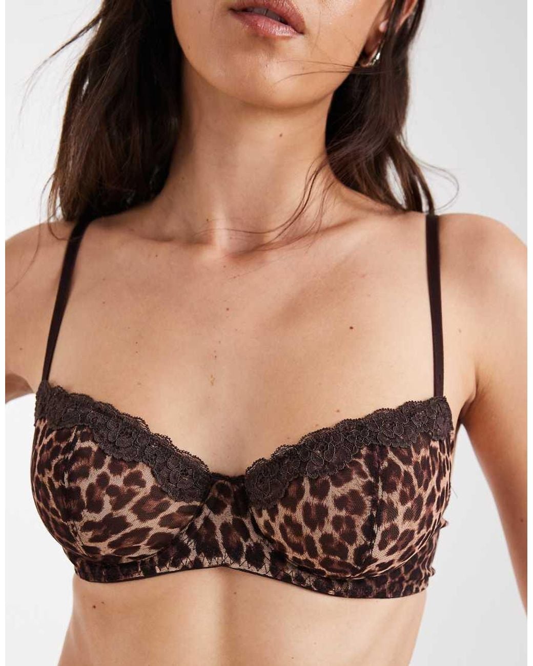 Lindex Natural Mesh Non-padded Underwired Balconette Bra
