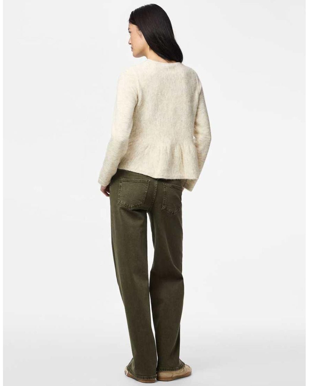 Pieces Natural Knitted Cardigan