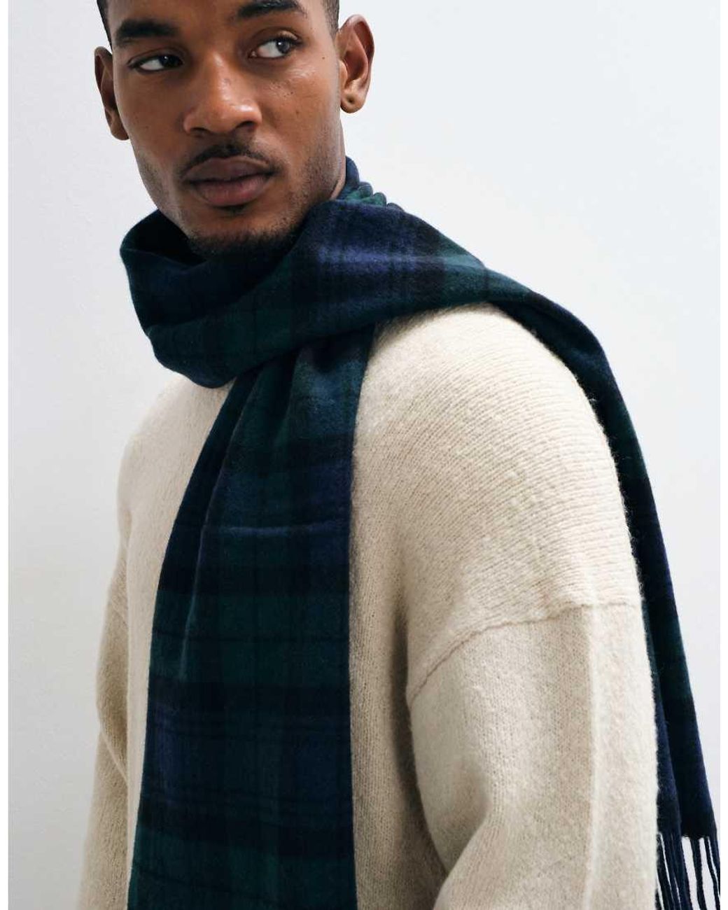 Polo Ralph Lauren Blue Icon Logo Check Print Scarf for men