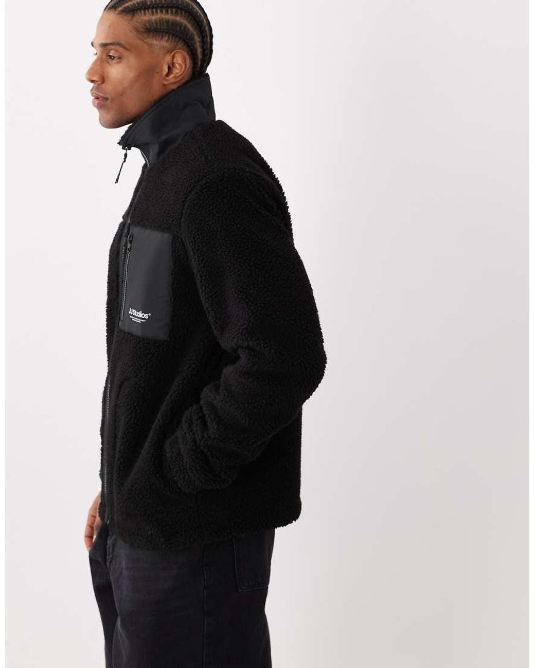 Jack & Jones Black Teddy Fleece for men