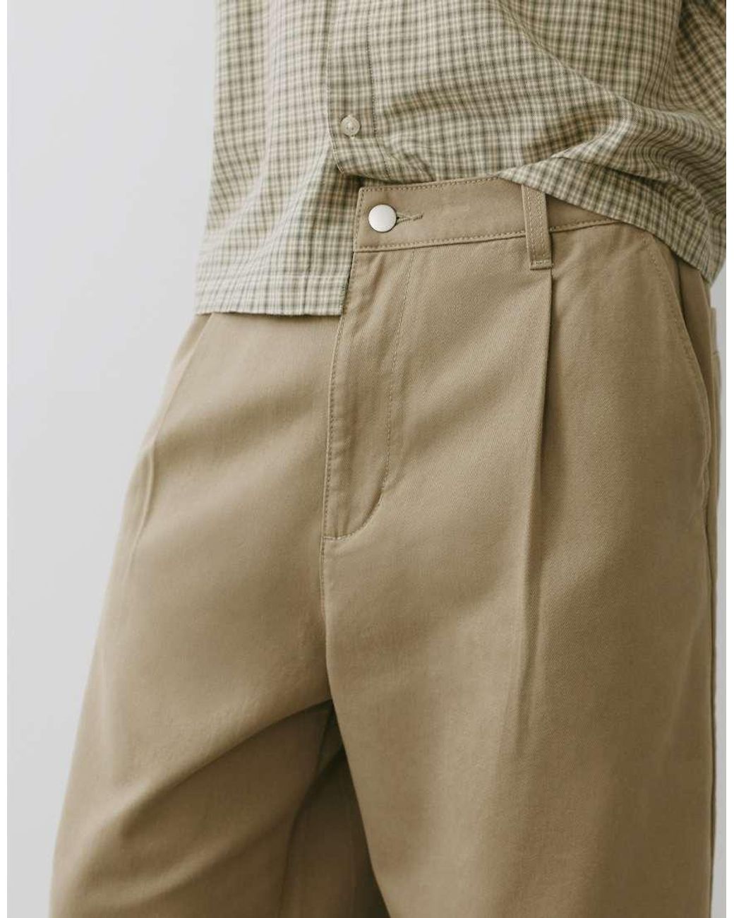 Pull&Bear Green Darted baggy Trousers for men