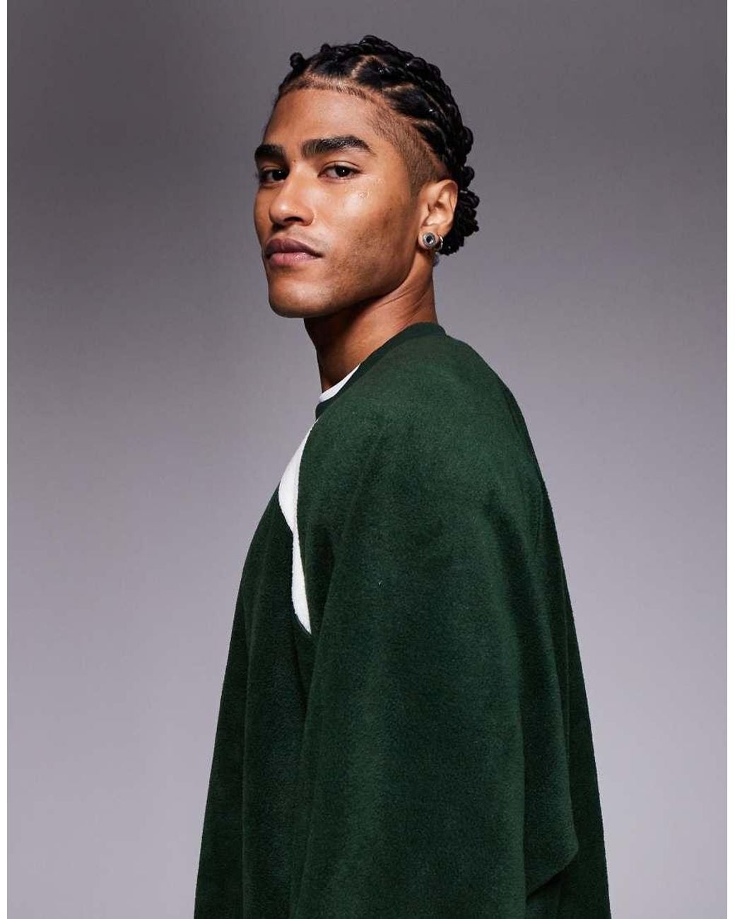 ASOS Green Extreme Oversized Fleece Sweatshirt With Raglan Sleeve for men