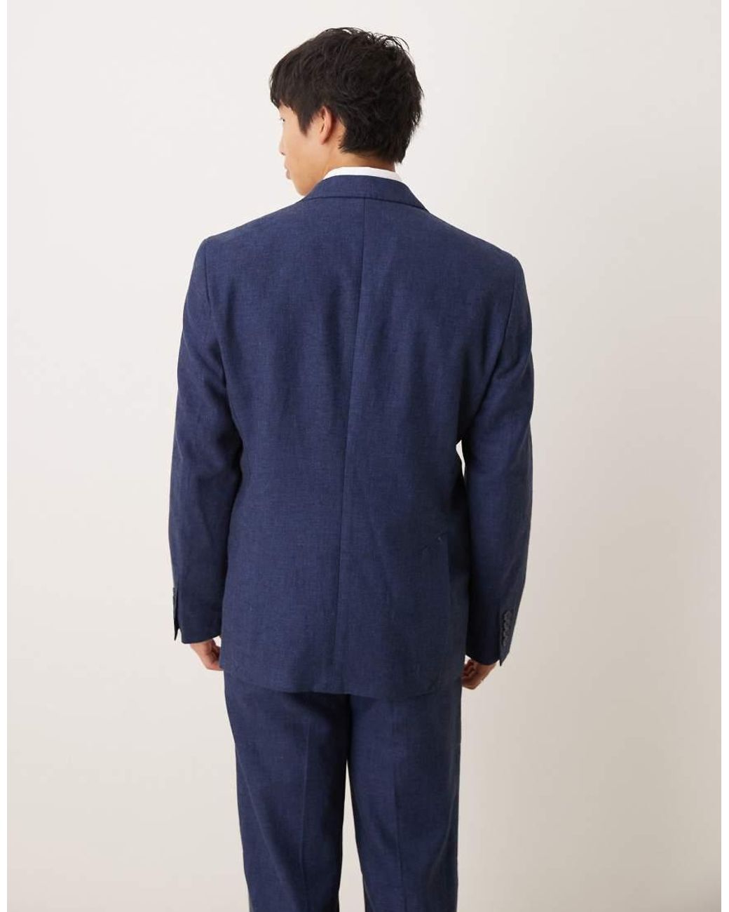 SELECTED Blue Malik Linen Blend Regular Fit Blazer for men
