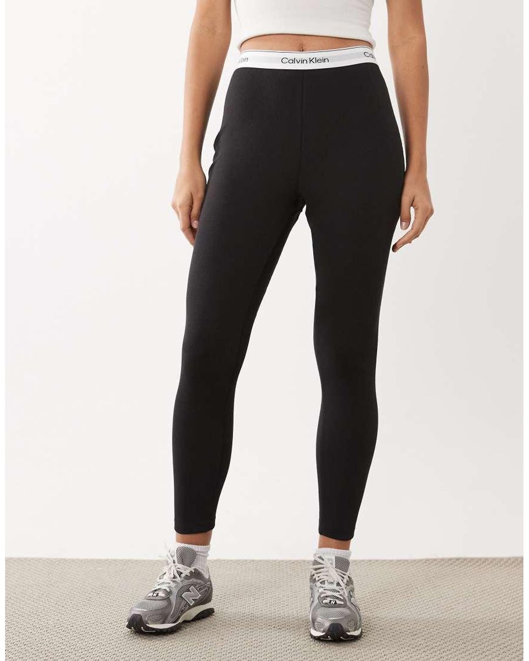 Calvin Klein White Ribbed leggings