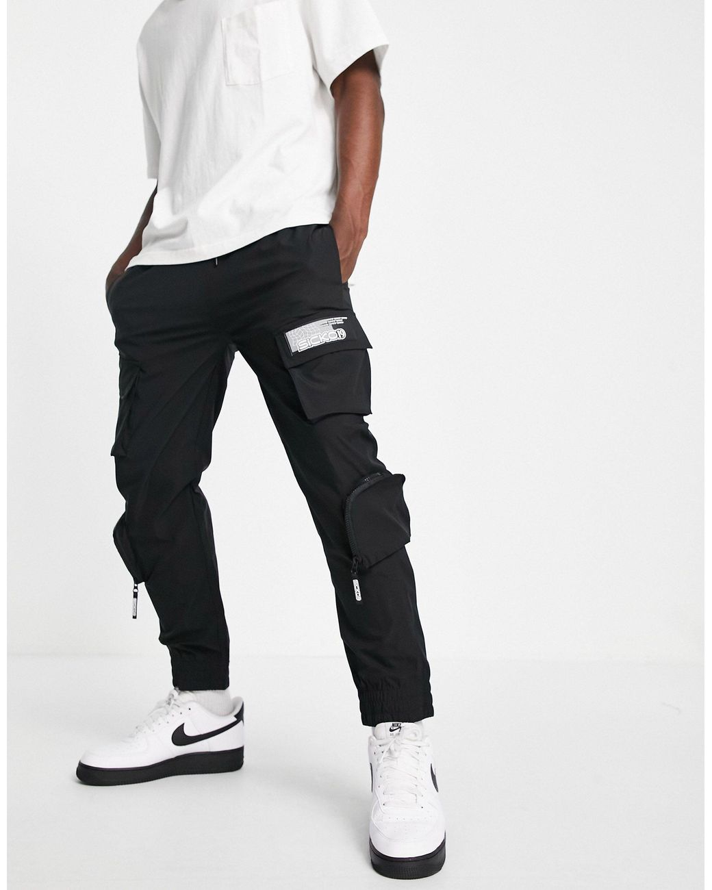Pull&Bear Cargo Trouser With Multi Pockers in Black for Men | Lyst Canada