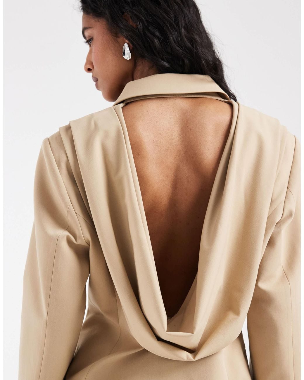 ASOS Brown Cowl Back Blazer