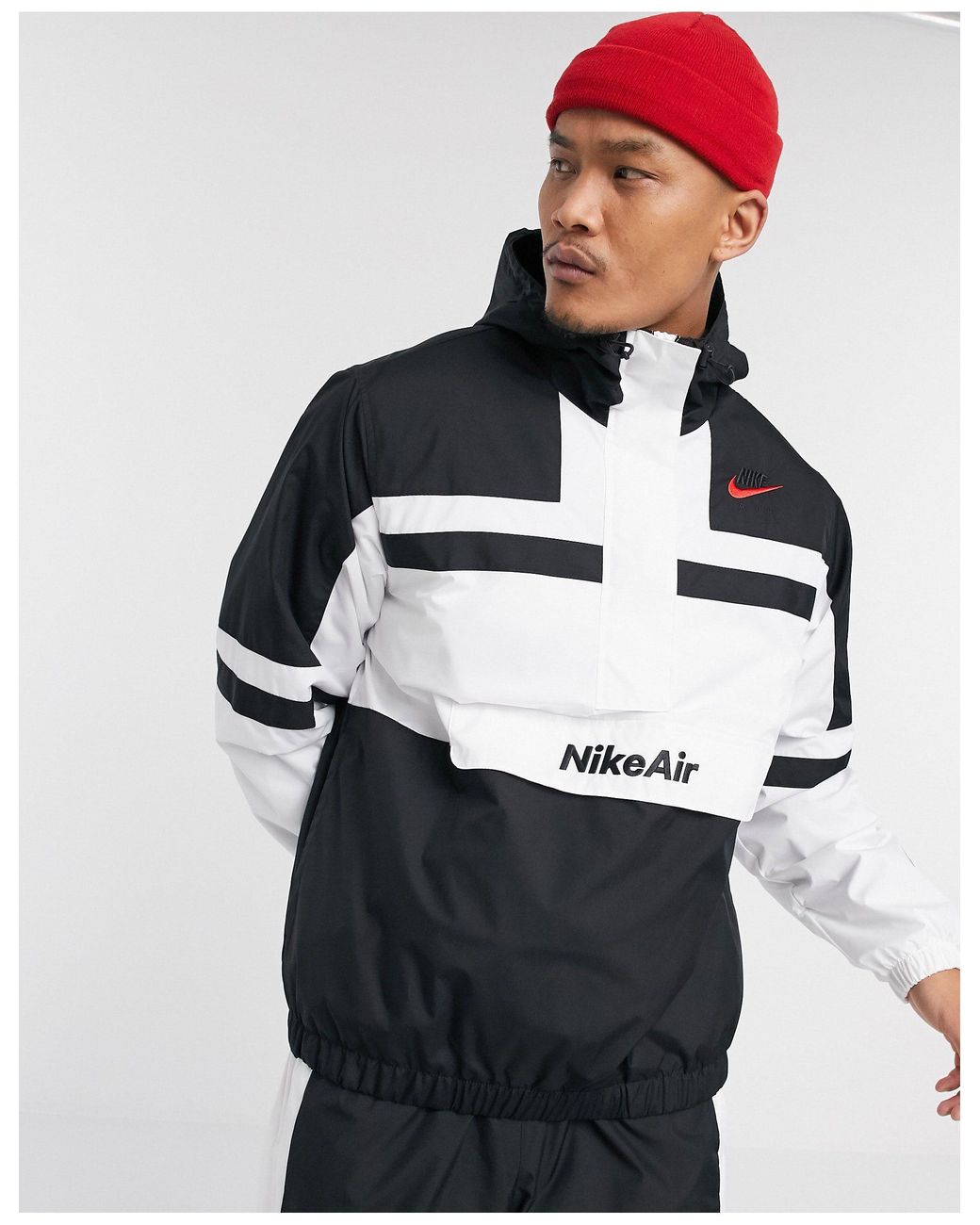 Nike – Air – Übergroße, gewebte Jacke mit kurzem Reißverschluss in Schwarz  für Herren | Lyst DE