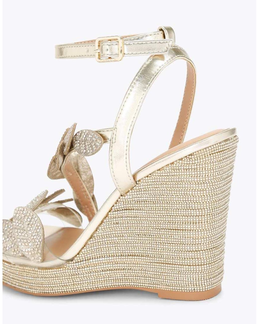 Carvela Kurt Geiger Natural Eleganza Wedge Heeled Sandals