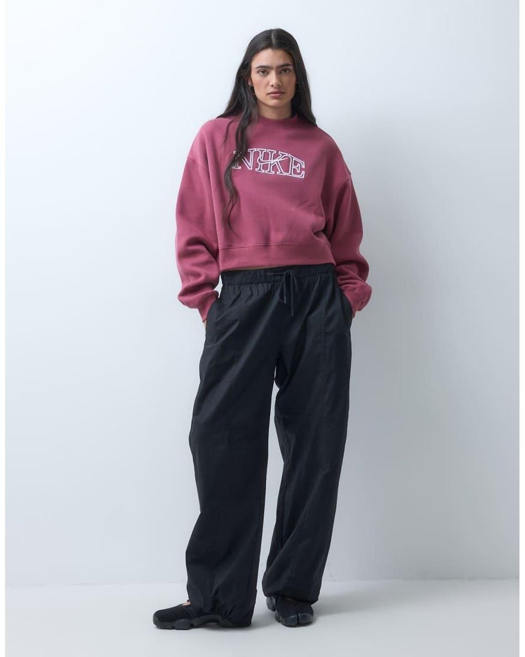 Nike Purple Studio Fleece Mid-weight Graphic Print Sweat