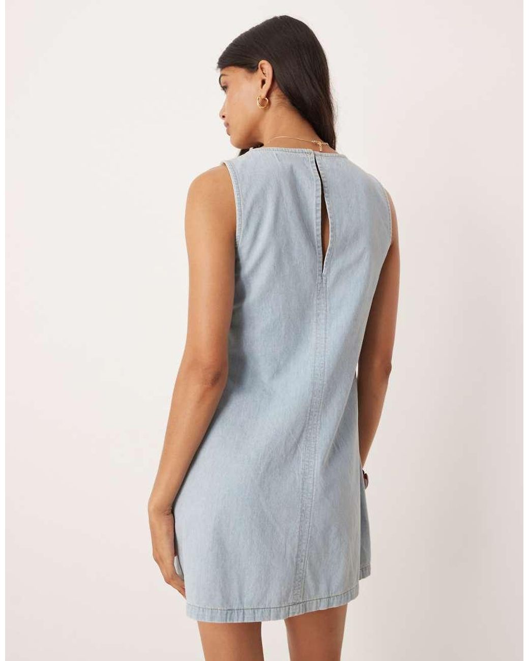 ASOS Blue Denim A Line Swing Mini Dress
