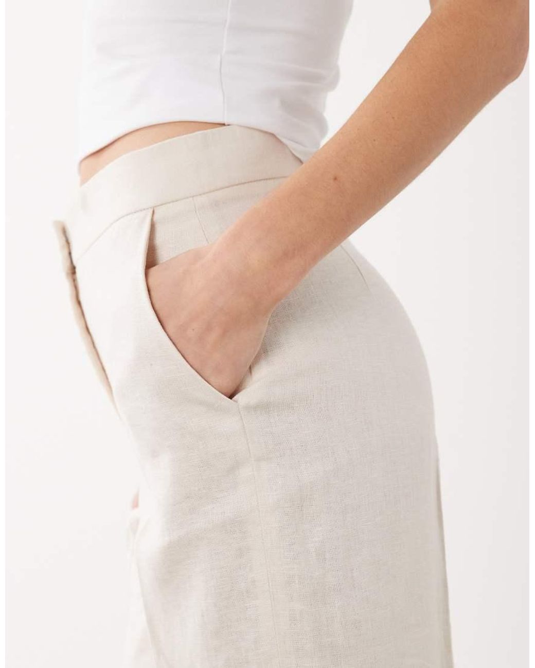 Mango Natural Boreli 100% Linen Tailored Straight Trouser Co-ord