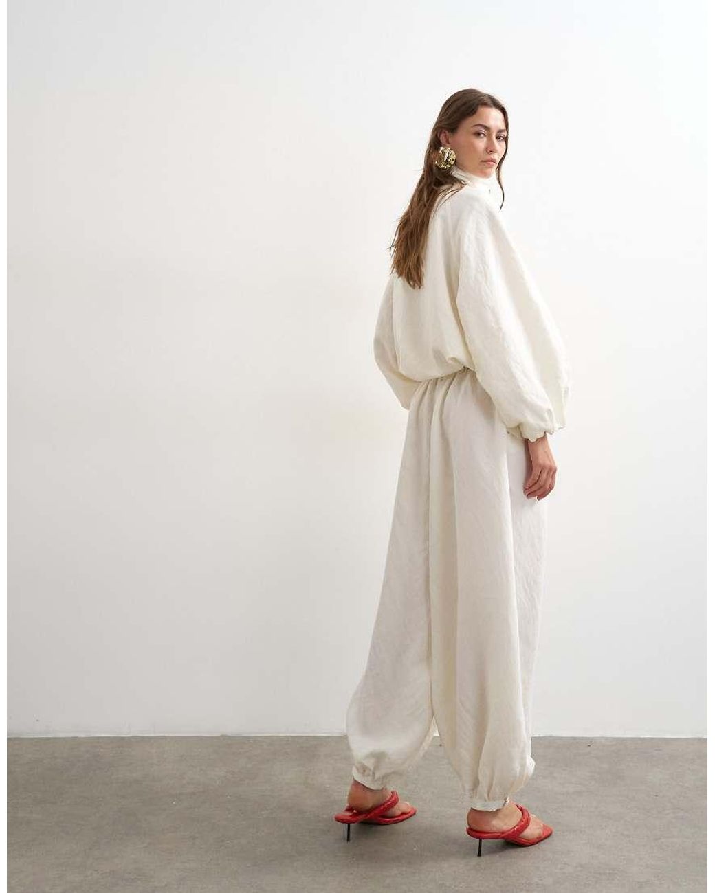 TOPSHOP White Co Ord Modal Balloon Trouser