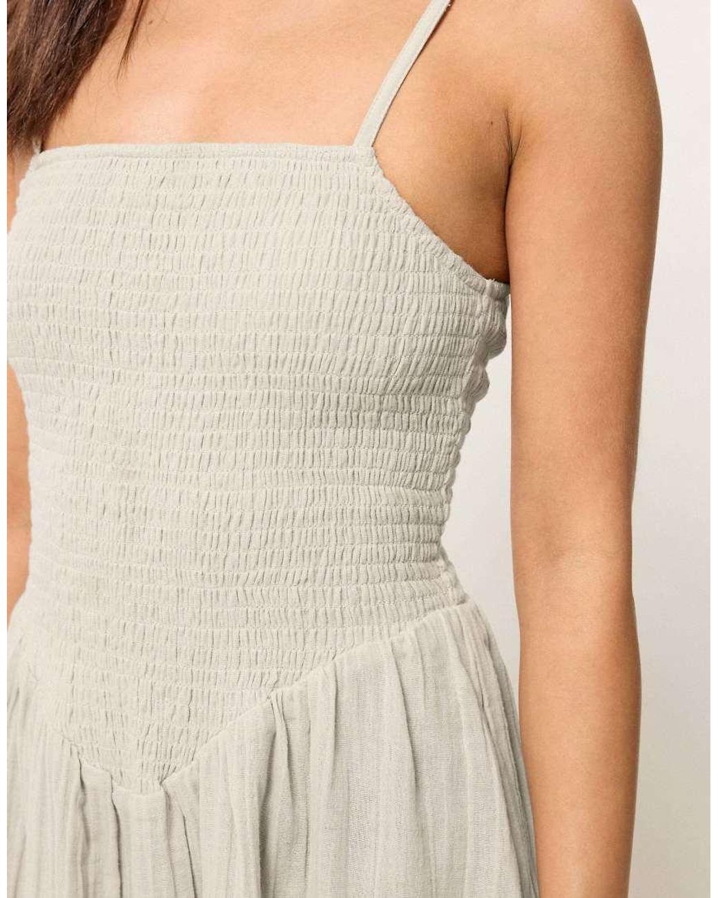 PixieGirl White Petite Cheesecloth Midi Dress
