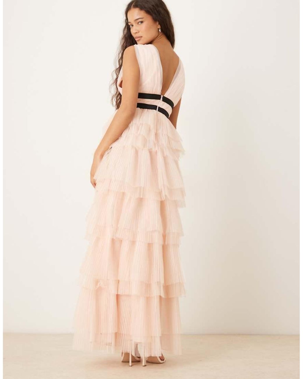 True Decadence Natural Tulle Maxi Dress