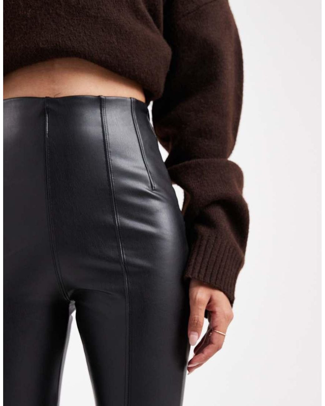 New Look Black Pu leggings