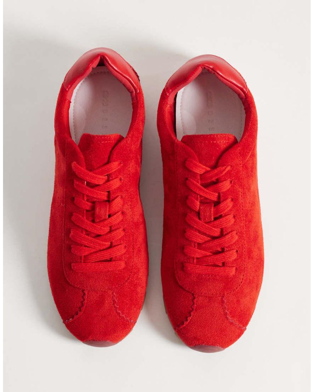 ASOS Red Dabble Slim Lace Up Sneakers