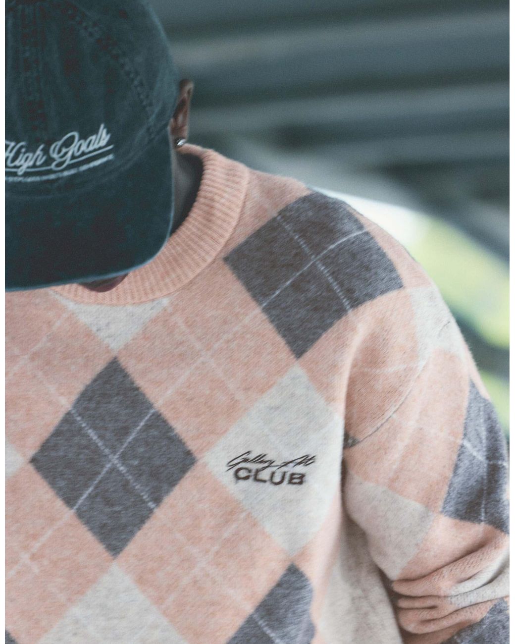 Pull brodé à losanges Pull&Bear pour homme en coloris Gray