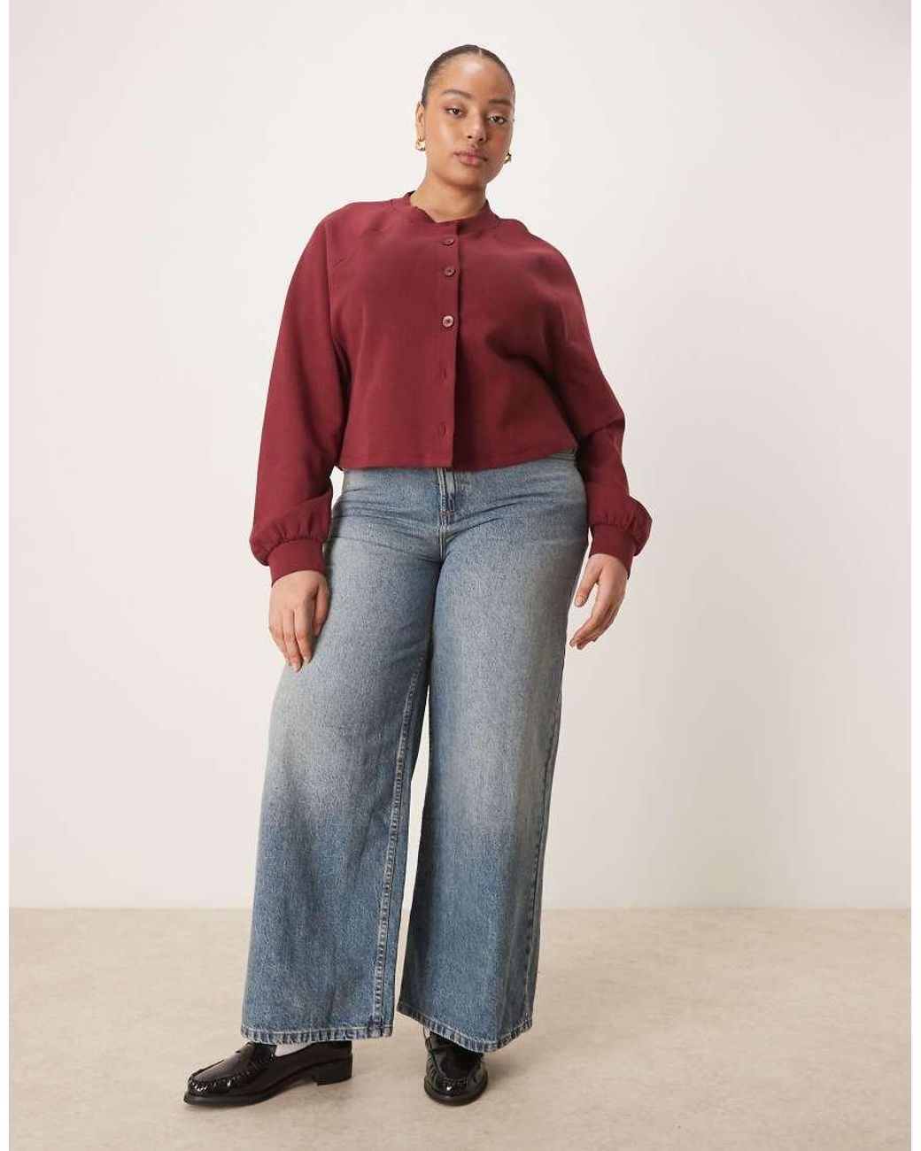 ASOS Red Asos Design Curve Interlock Cardigan