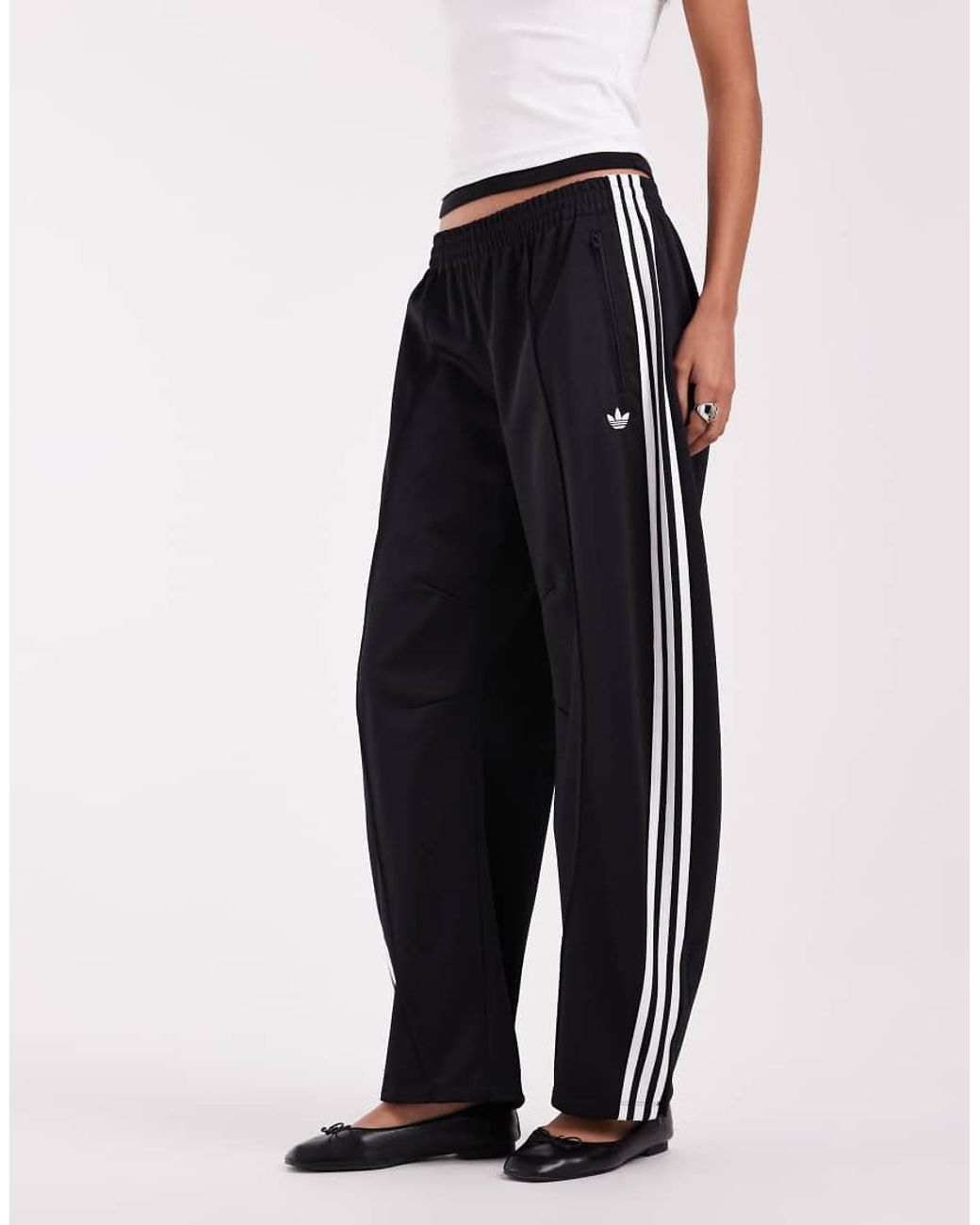 Adidas Originals White Firebird Barrel Leg Track Pants