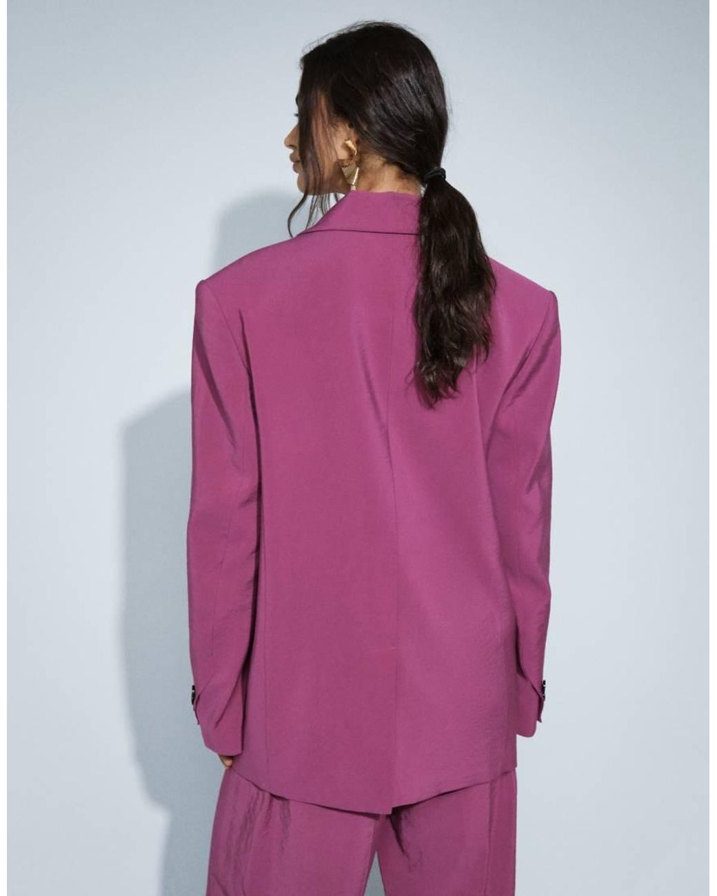 ASOS Pink Tailored Double Breasted Soft Suit Blazer