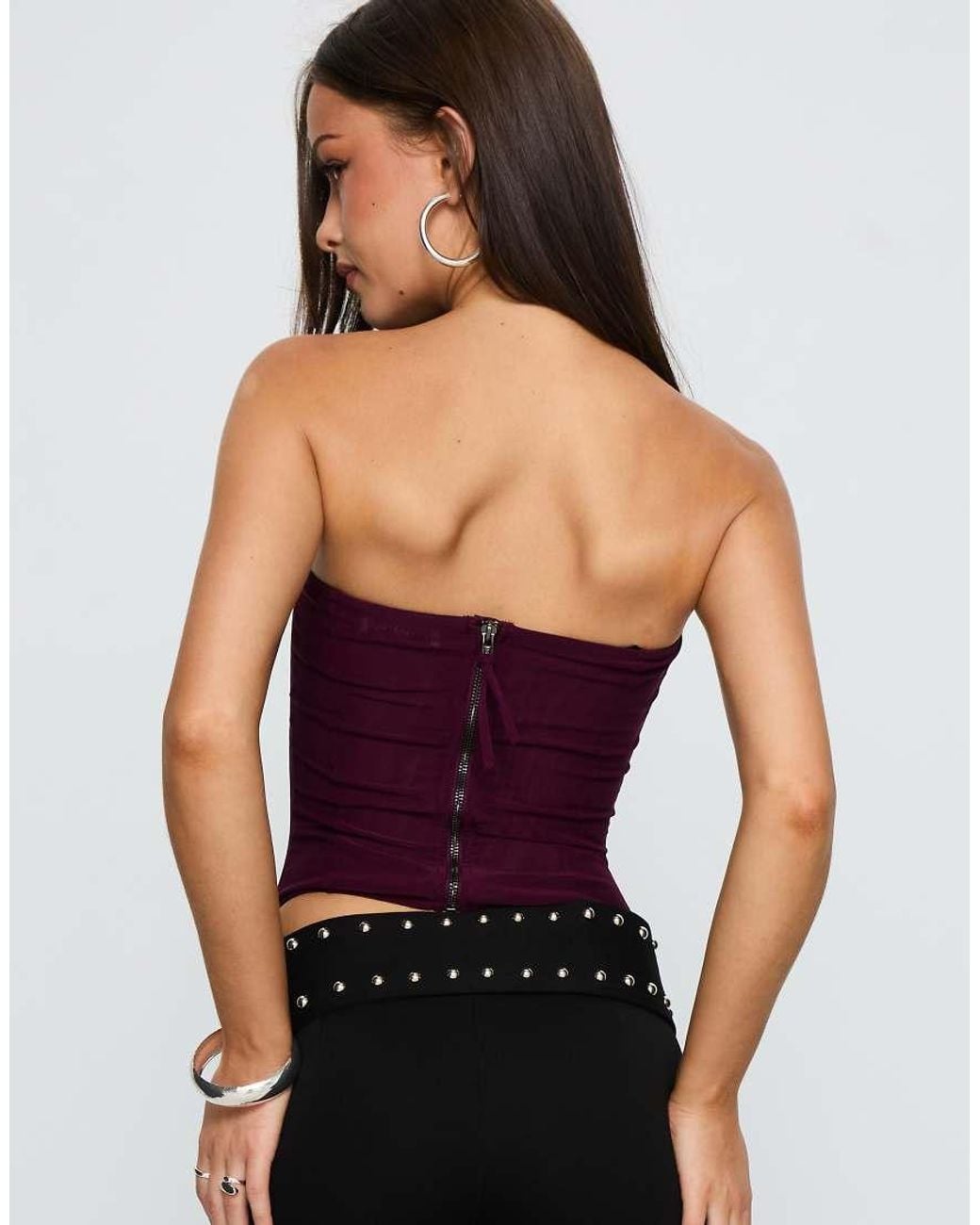 Princess Polly Purple Mesh Bandeau Corset Top