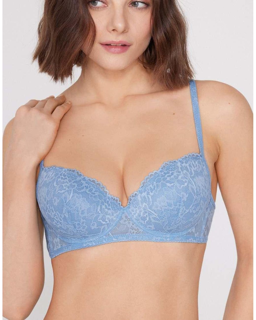 Tezenis Blue Wien Lace Slightly Padded Balconette Bra