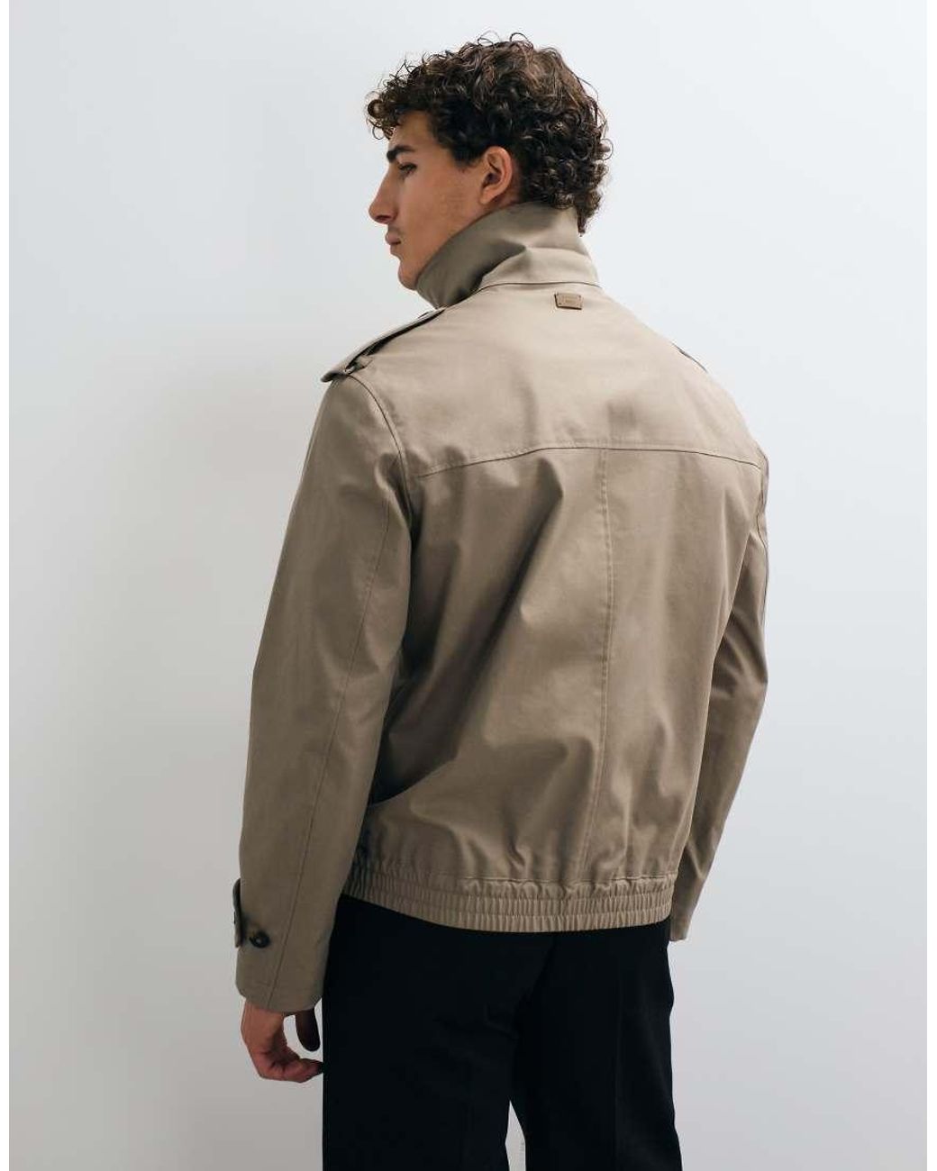 Trench Corto di Mango in Brown da Uomo