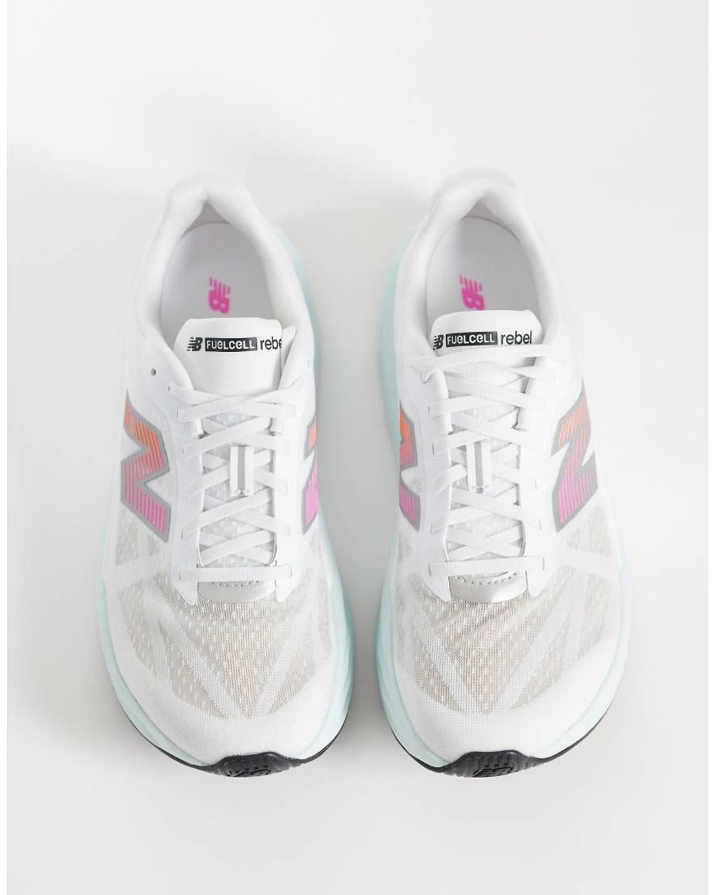 New Balance White Fuelcell Rebel V5 Mens Running Trainers for men