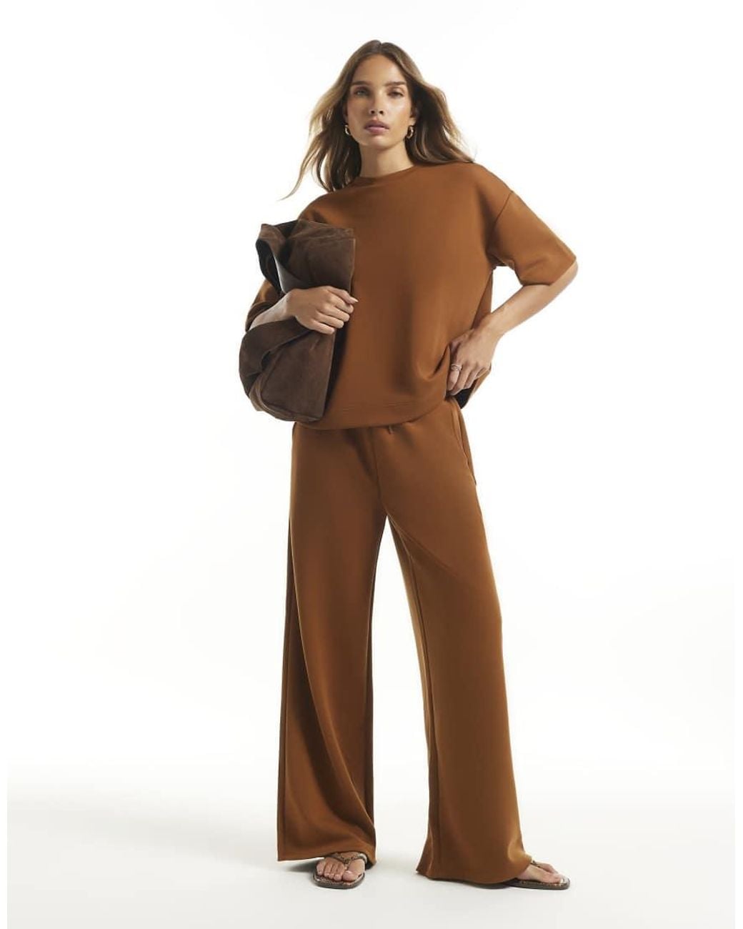 River Island Brown Premium Boxy T-Shirt