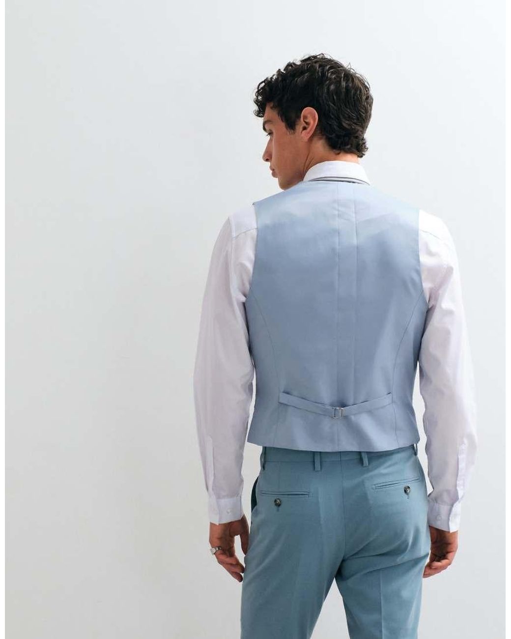 ASOS Blue Skinny Suit Waistcoat for men