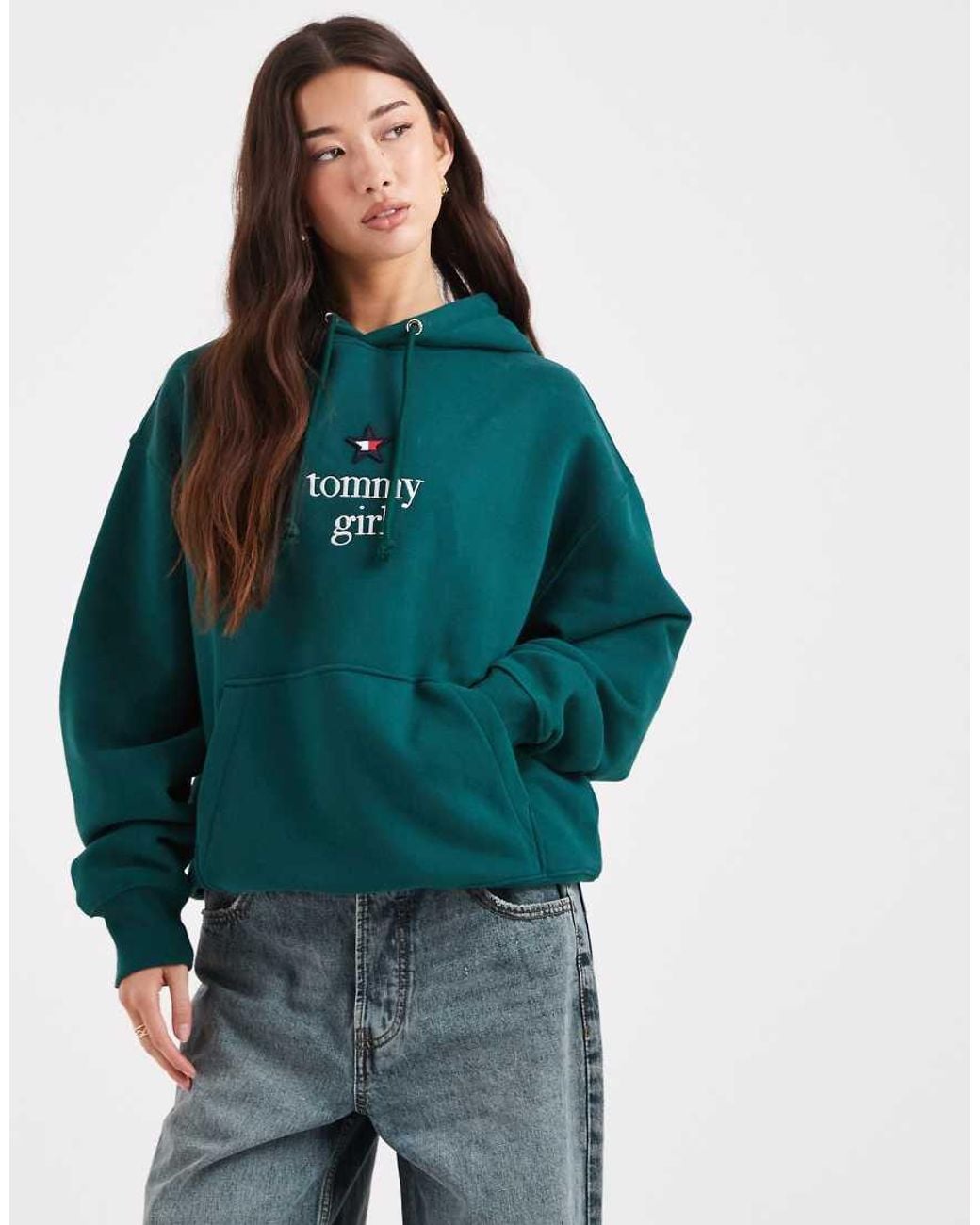 Tommy Hilfiger Green Tommy Girl Star Logo Hoodie