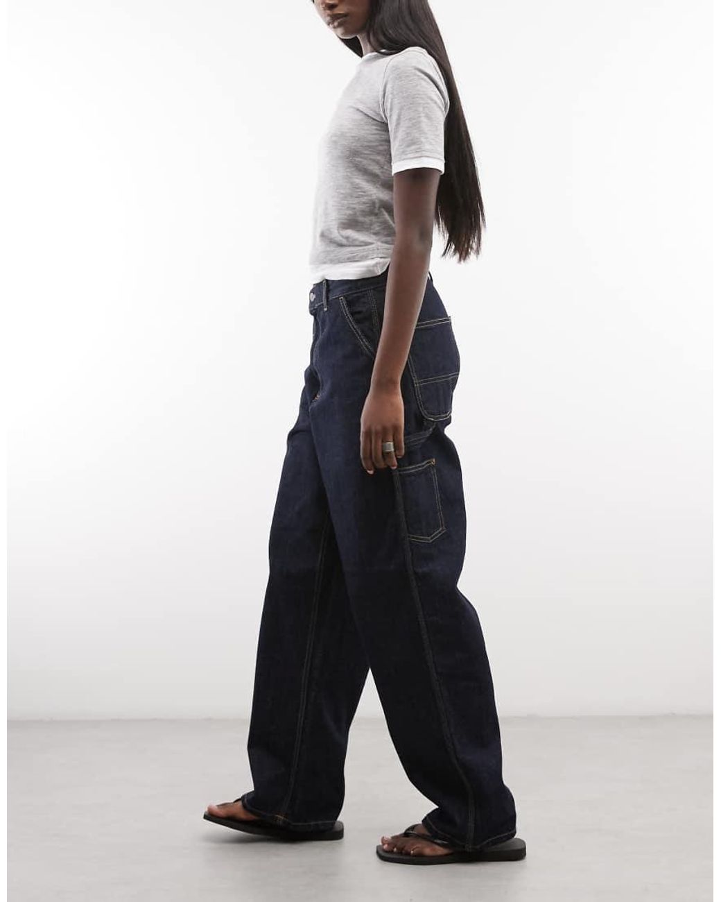 Carhartt Blue Brandon baggy Loose Fit Single Knee Jeans