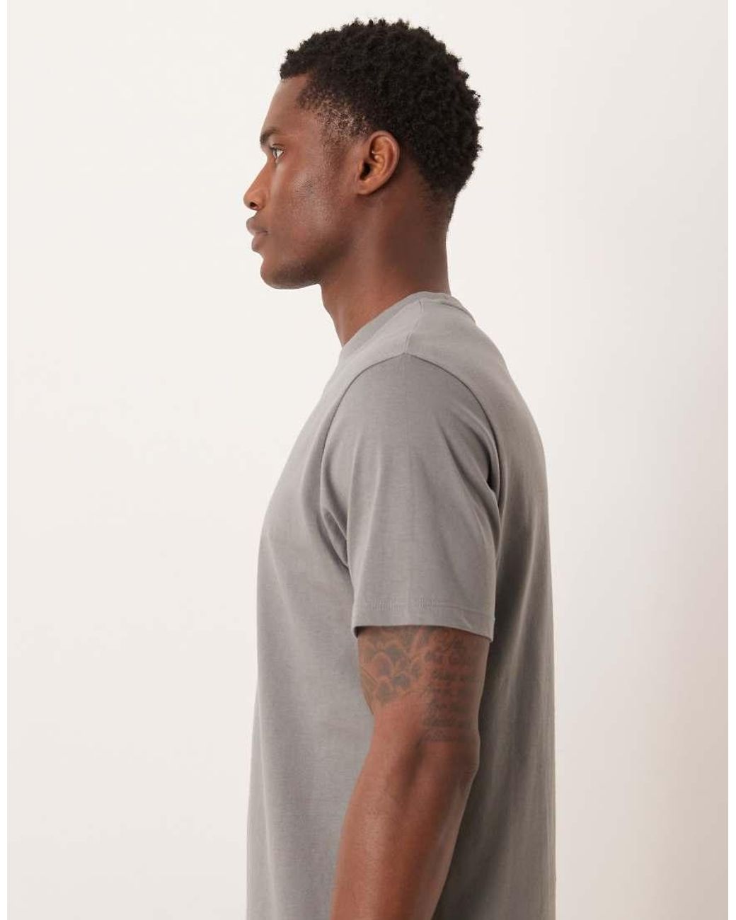 ASOS Gray Essentials Regular Fit T-shirt With Regular Fit for men