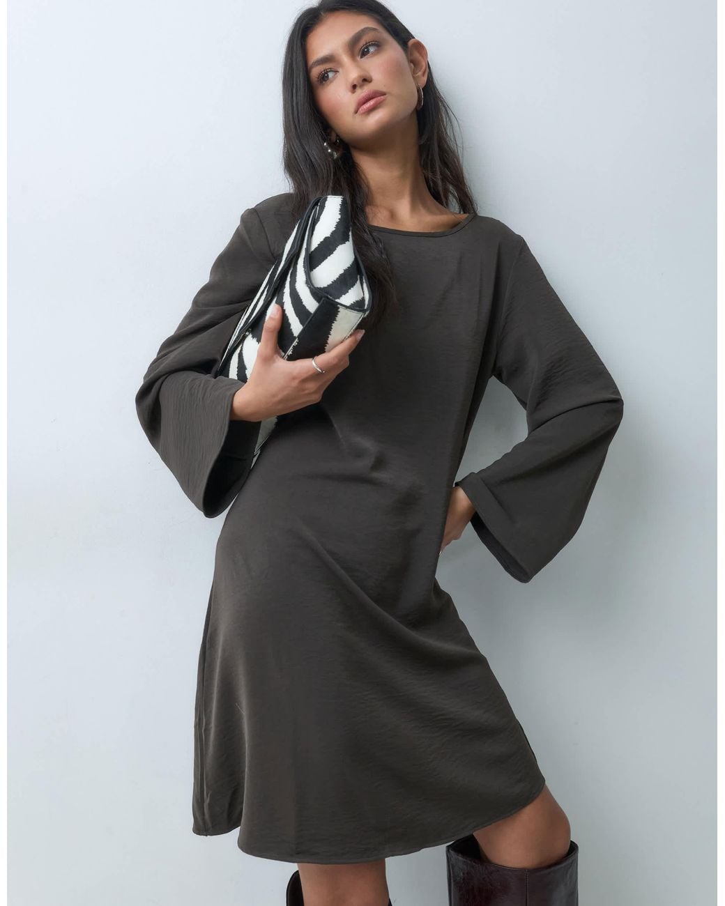 Jdy Gray Open Back Mini Dress