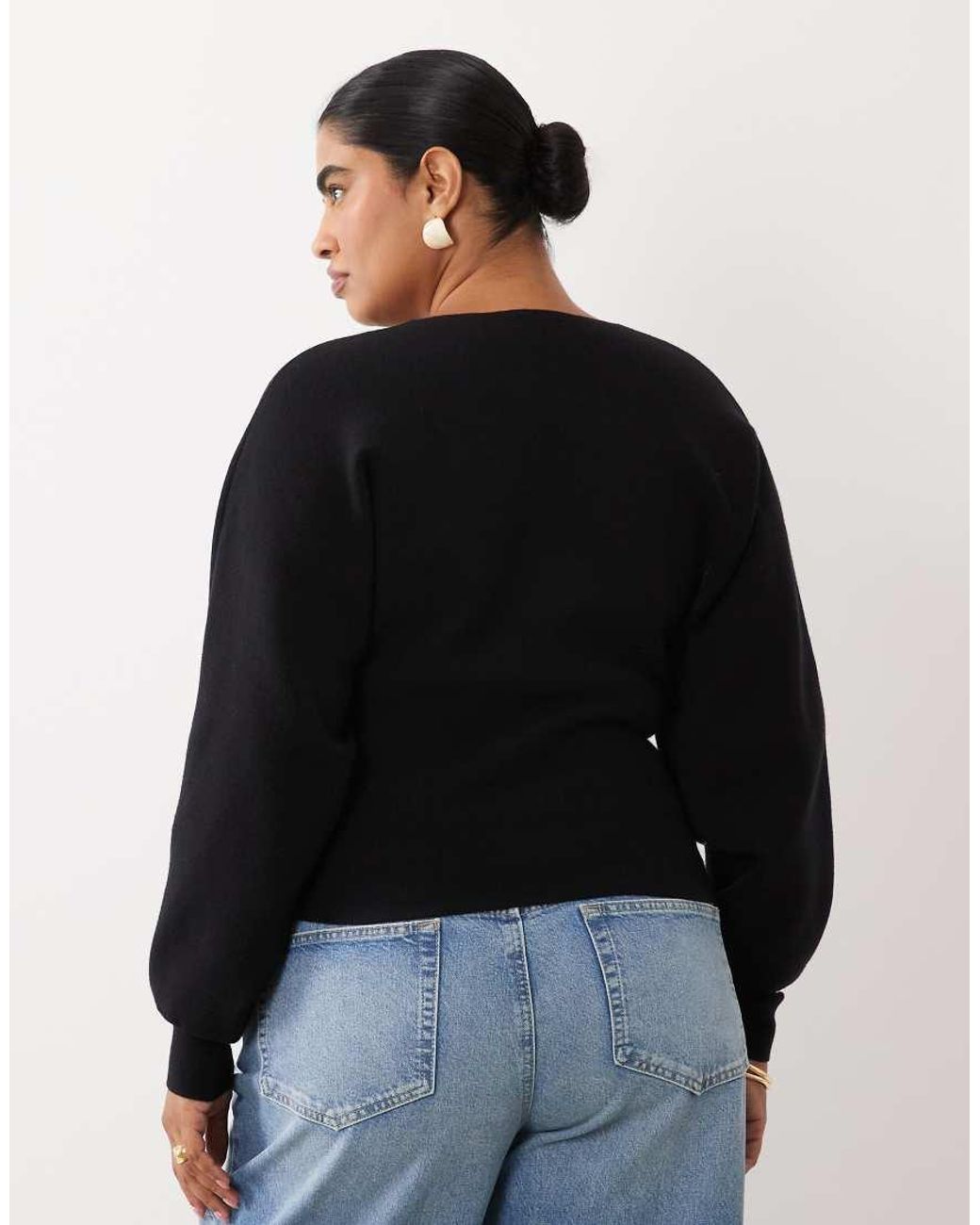 ASOS Black Asos Design Curve Compact Batwing Jumper